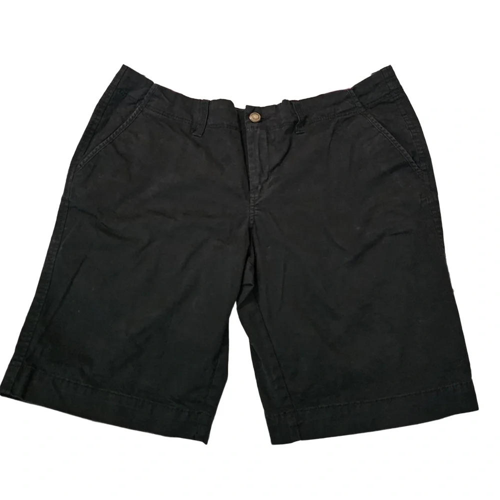 OLD NAVY Black Bermuda‎ Cotton Blend Stretch Shorts Womens Size 12